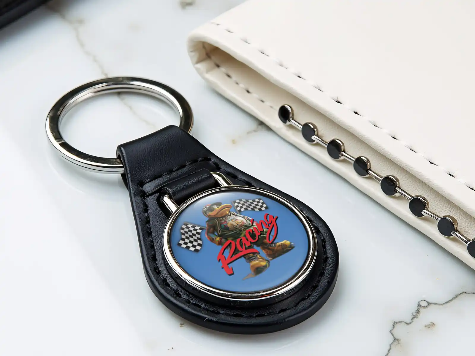 Pet KeychainLeather Glossy Racing Force